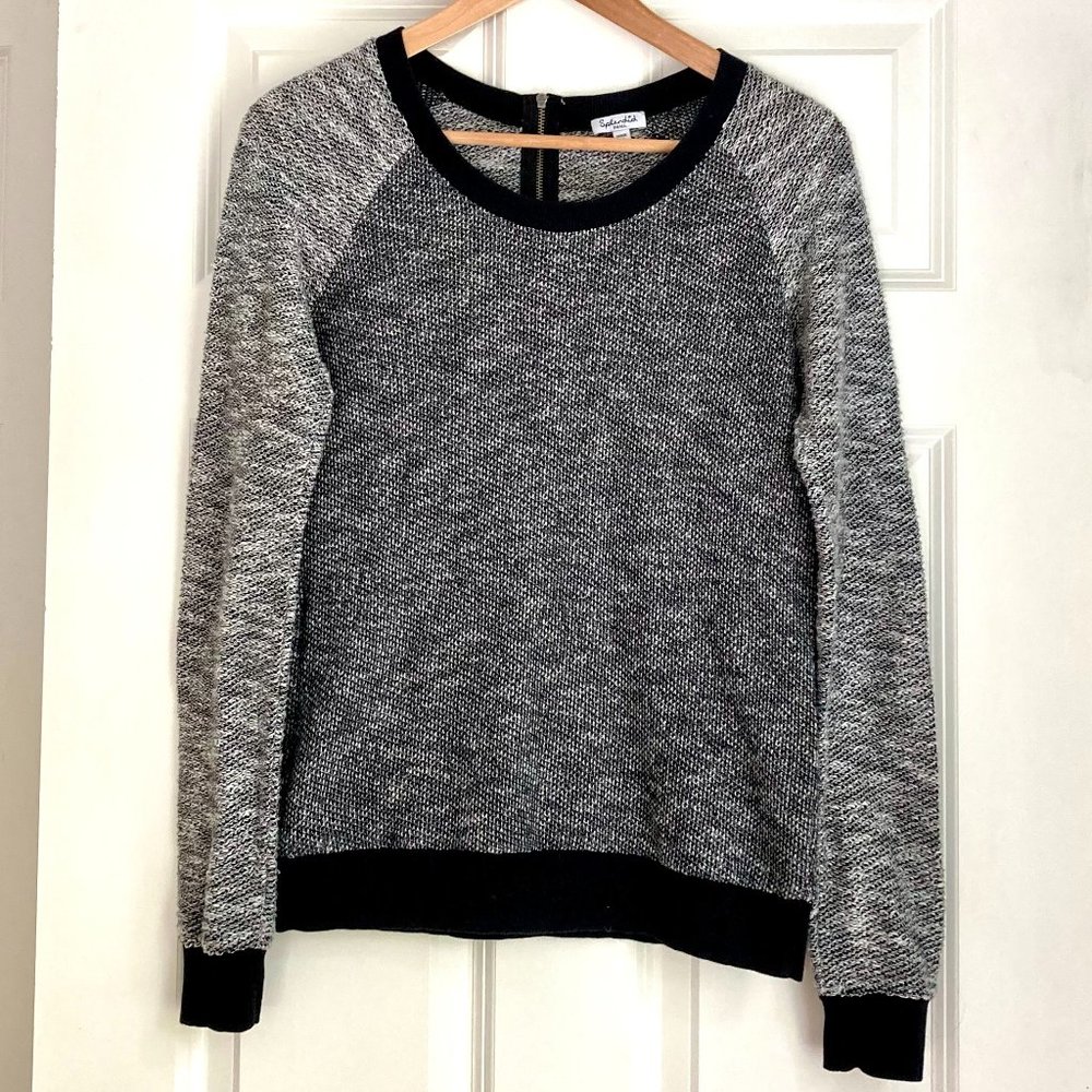 Splendid soft black and white women's long-sleeve top, size small